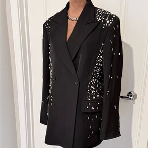 Elegant Black Double-Breasted Women's Jacket